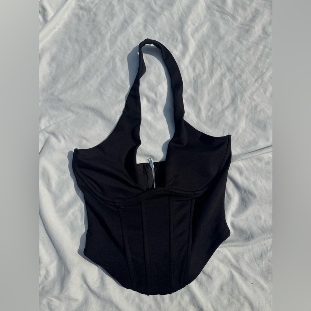 Windsor Black Halterneck Corset Top, size S